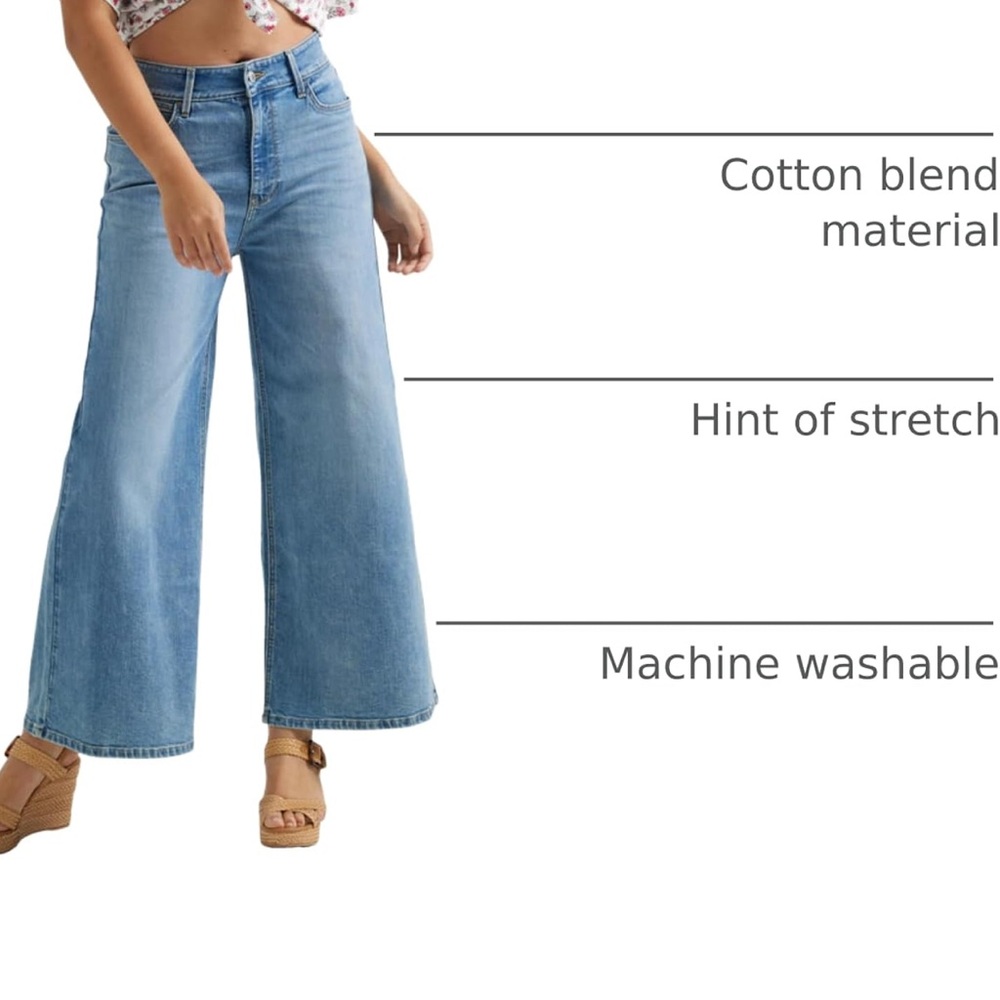 Wrangler Womens High Rise Wide Leg A-line Crop Jean - Picture 4 of 7